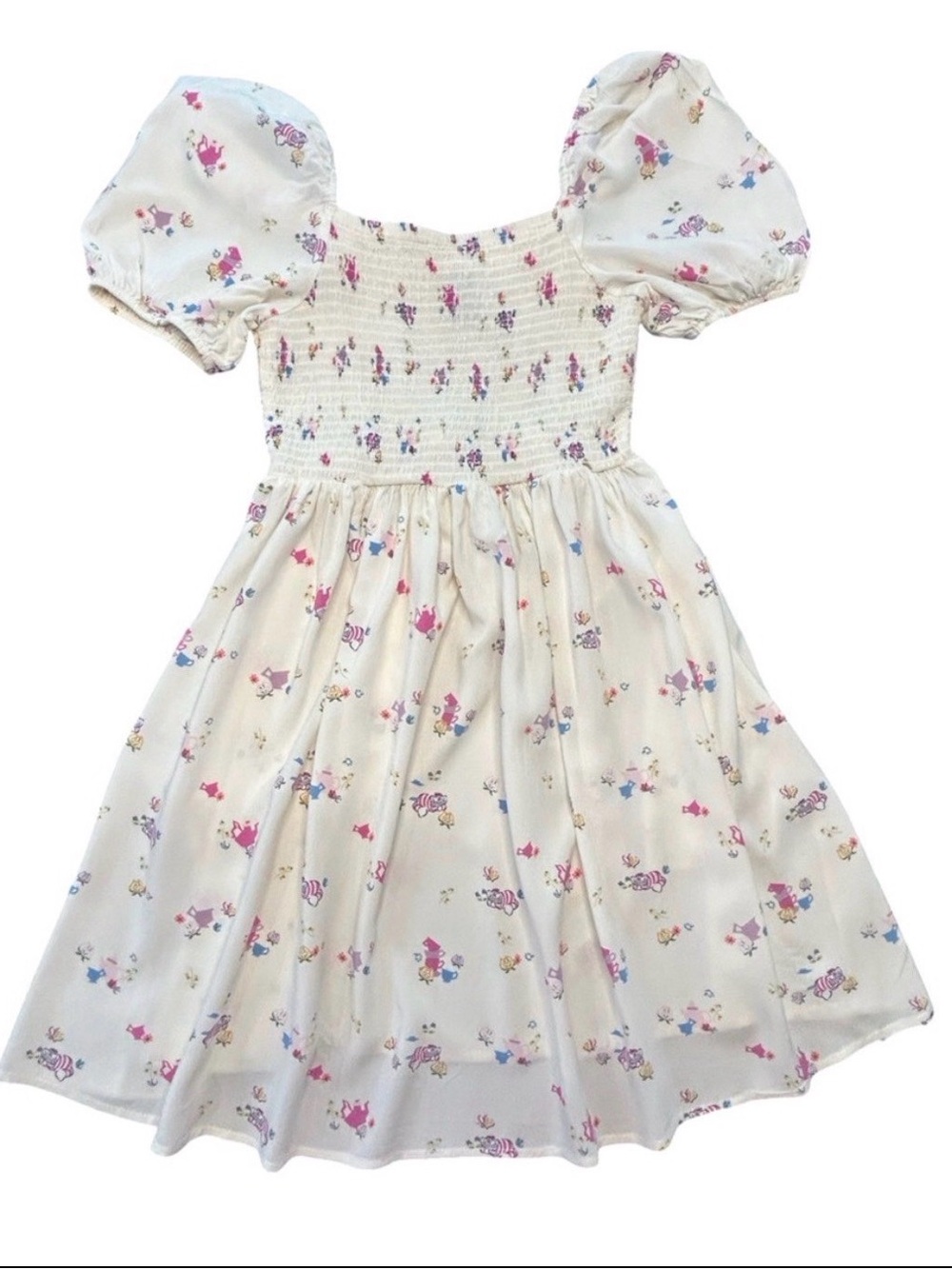 Disney BoxLunch Alice in Wonderland Icons Smocked Milkmaid coquette dress S - Picture 8 of 12